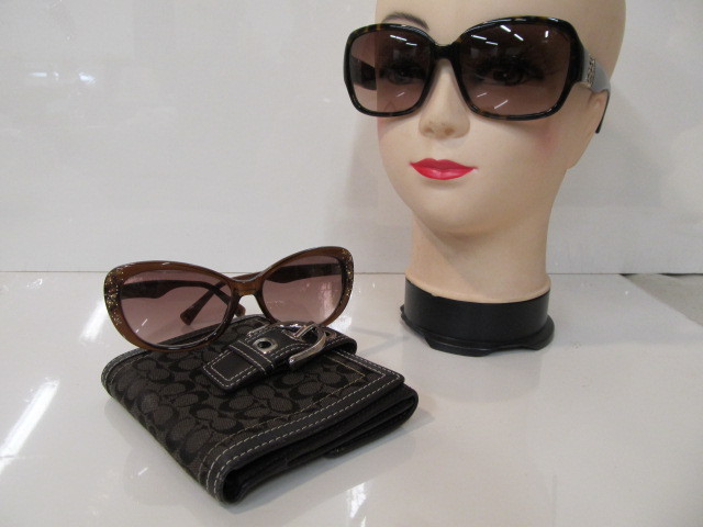 lot 18 image: Genuine COACH Wallet & 2 Pairs of Sunglasses