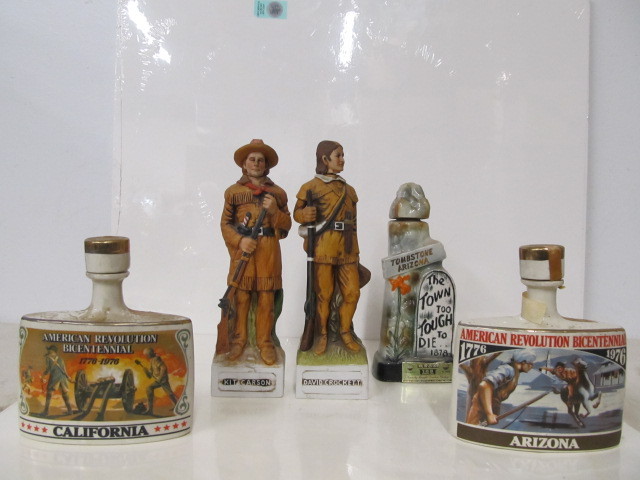 lot 39 image: Group of Vintage Figural Whiskey Decanters