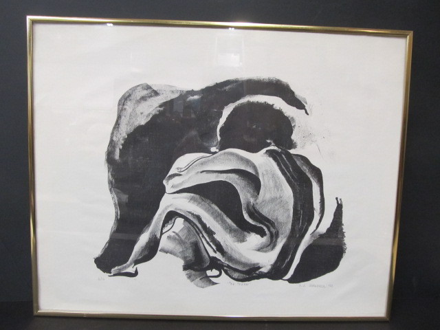 lot 59 image: Original Abstract Nude Ink on Paper The Thinker by CJ Schwarze