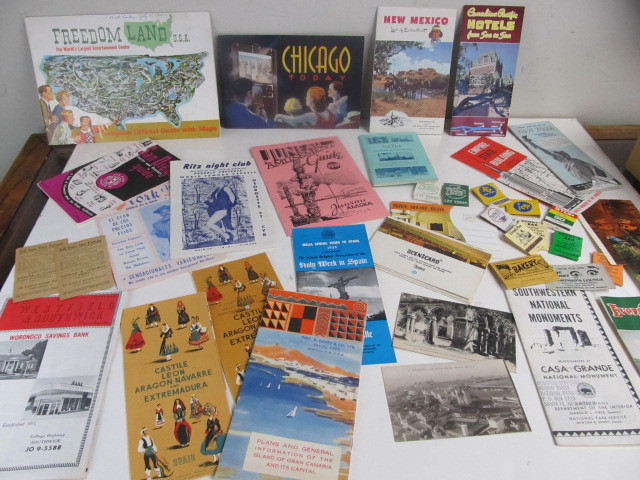 lot 51 image: Lot of Vintage Paper Ephemera Maps Brochures Postcards etc