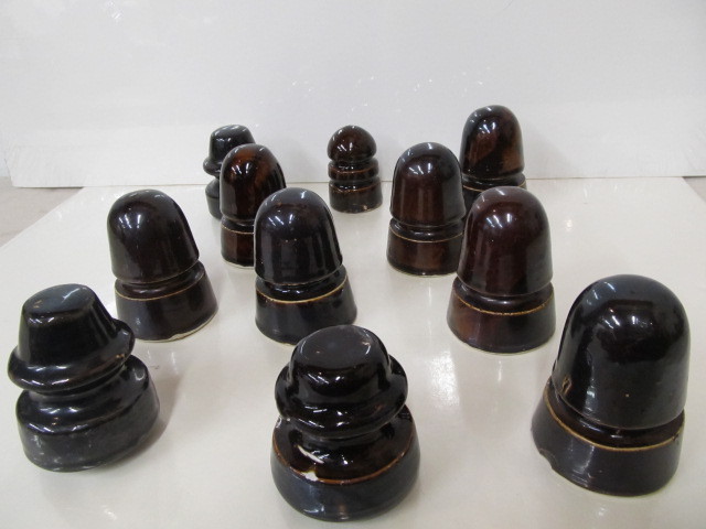 lot 68 image: Lot of Antique Brown Ceramic Insulators