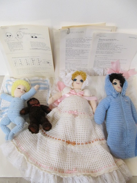 lot 73 image: Hand Made Marjie Douglis Knitted Dolls