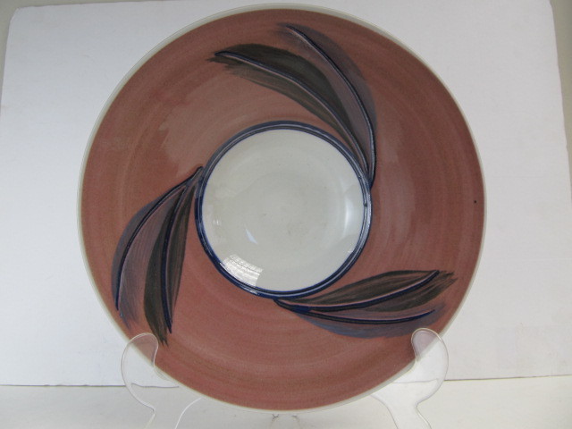 lot 74 image: Signed Mid Century Art Pottery Centerpiece Bowl