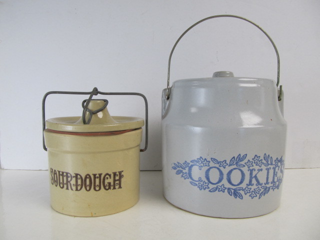 lot 75 image: 2 Vintage Stoneware Jars