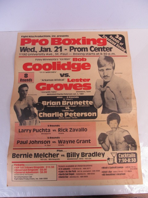 lot 5 image: Original Vintage Saint Paul Boxing Promo Poster