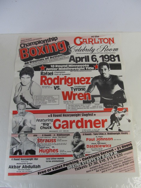 lot 6 image: Original Vintage Minneapolis Boxing Promo Poster