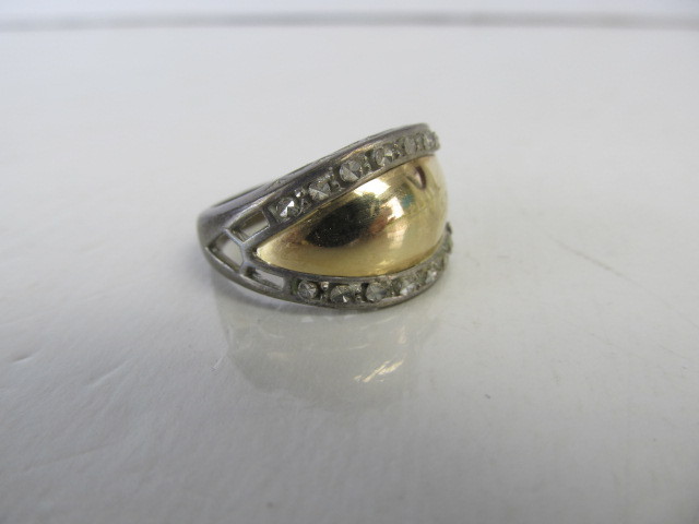 lot 8 image: Sterling Silver & 14K Gold Ring