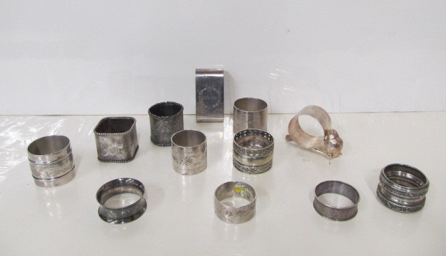 lot 118 image: Collection of Antique Silverplated Napkin Rings