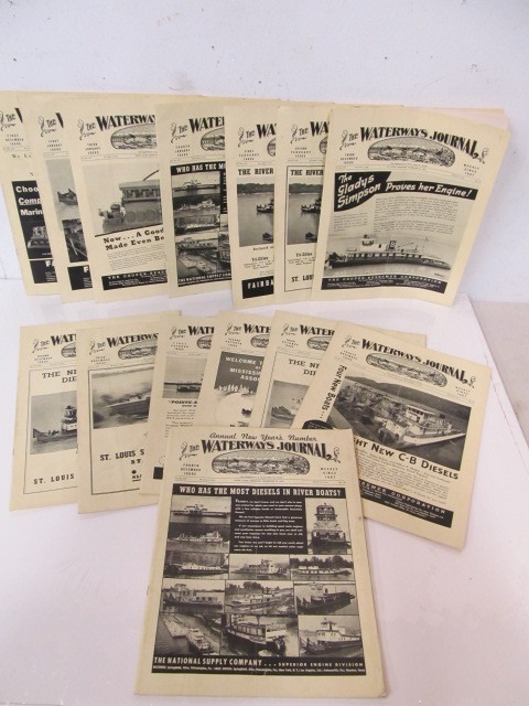 lot 119 image: Original Vintage 1940s WATERWAYS JOURNAL Riverboat Magazines