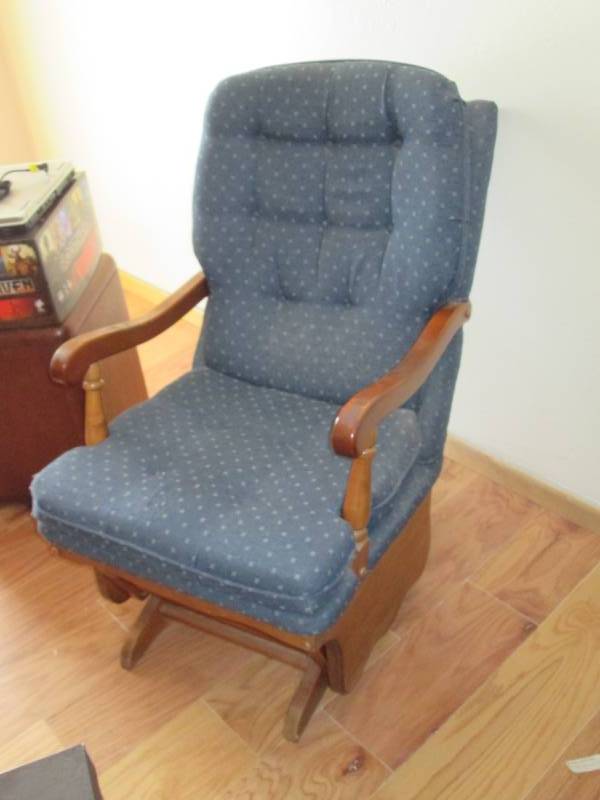 lot 308 image: Upholstered rocking chair...