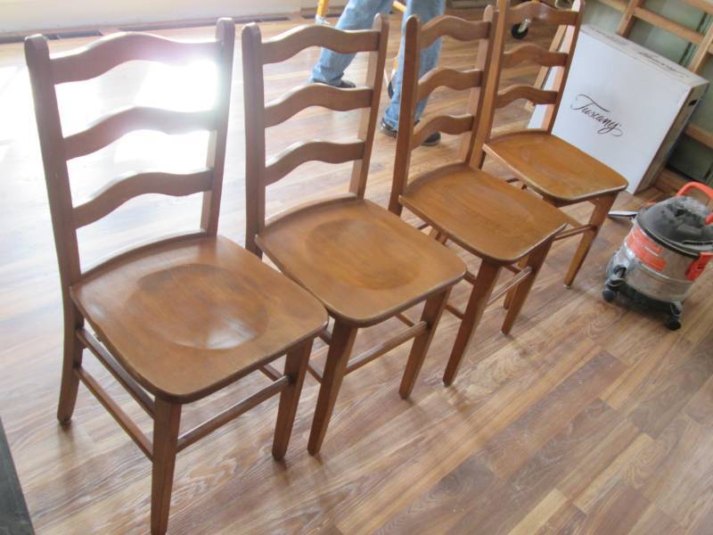 lot 309 image: 4 Ladderback chairs...