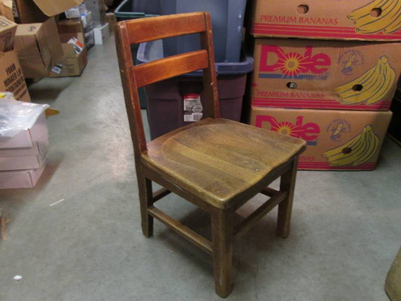lot 87 image: Vintage Wood Kids Size Chair RM4...