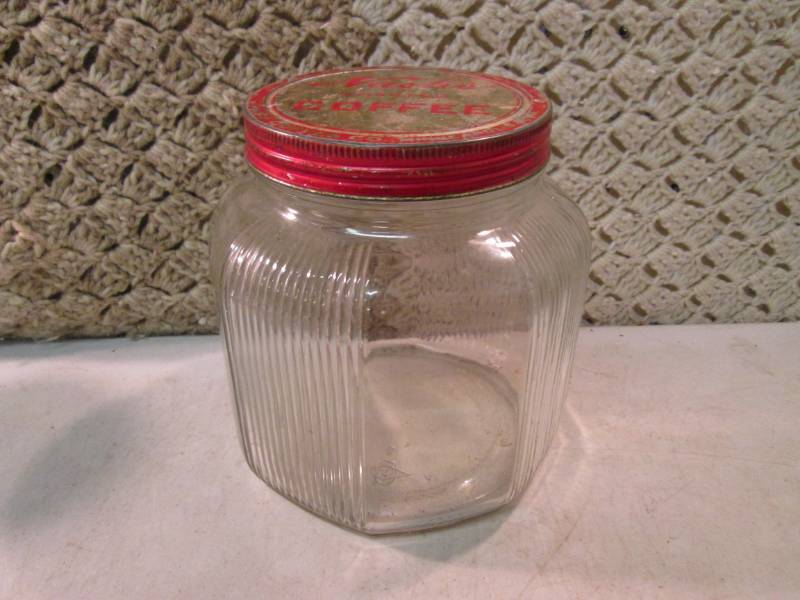 lot 123 image: Vintage Glass Nashs Toasted Coffee...