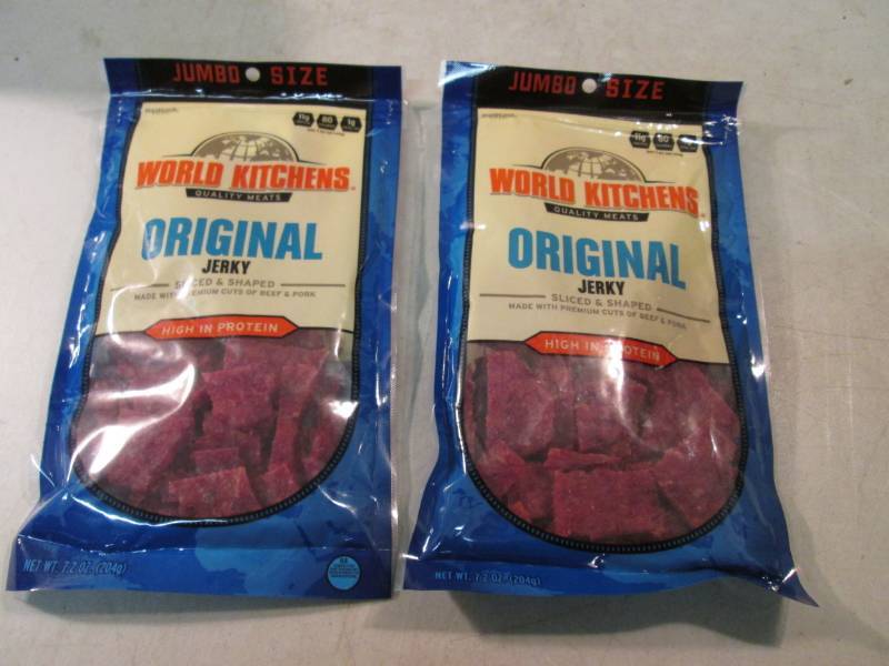 lot 206 image: 2 Jumbo Size Bags of Original Jerky...