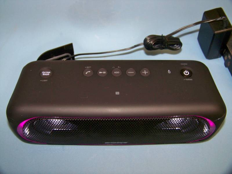 lot 15 image: Sony, Portable, Extra Bass, Wireless Speaker with Bluetooth and Front Lighting in Original Box