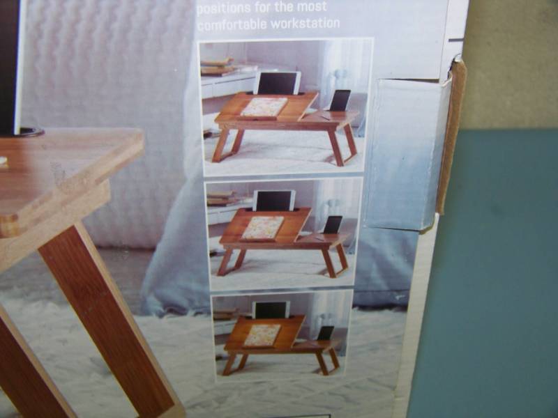 lot 112 image: Mesa, Bamboo Multi-Tasking Lap Tray in Original Box