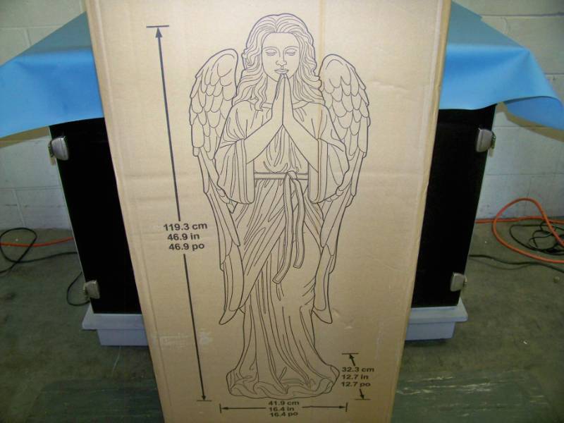 lot 150 image: Angel Statue, 46.9 Tall, IndoorOutdoor Use - NEW in Original, Sealed Box