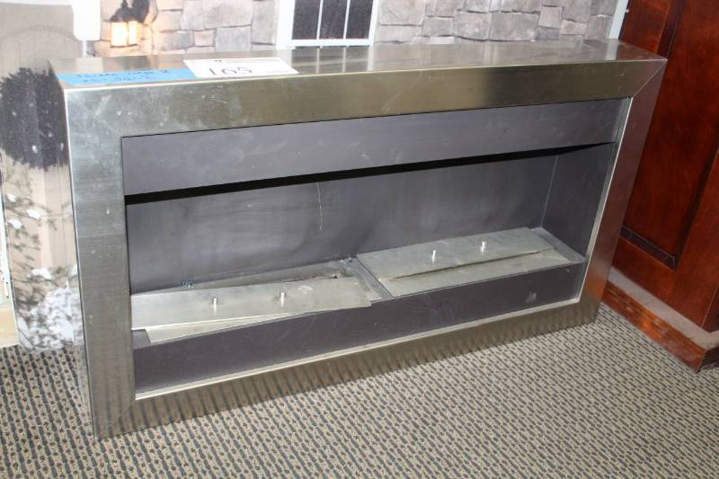 lot 165 image: Bio Blaze Square Large II 39in. Wide Wall-Mount Stainless Steel Ethanol Fireplace Unit