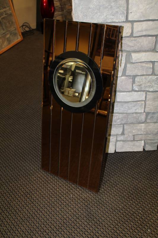 lot 196 image: Decorative Rectangle Wall Mirror with Round Mirror