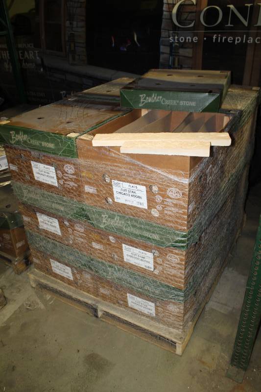 lot 204 image: Boulder Creek Stone Products Boxes of Cut Stak Chicago Adobe Flats