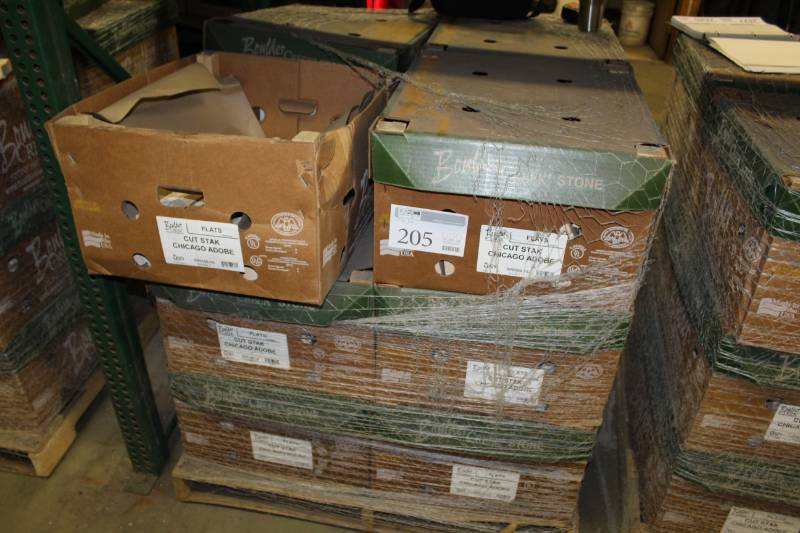 lot 205 image: Boulder Creek Stone Products Boxes of Cut Stak Chicago Adobe Flats