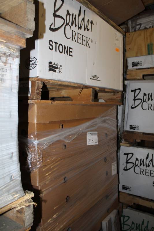 lot 215 image: Boulder Creek Stone Products Boxes of Modern Stak Chablis 90-Degree Corners and Flats