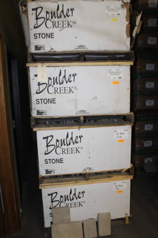 lot 226 image: Boulder Creek Stone Products Boxes of Bavarian Castle Antique Buff Flats