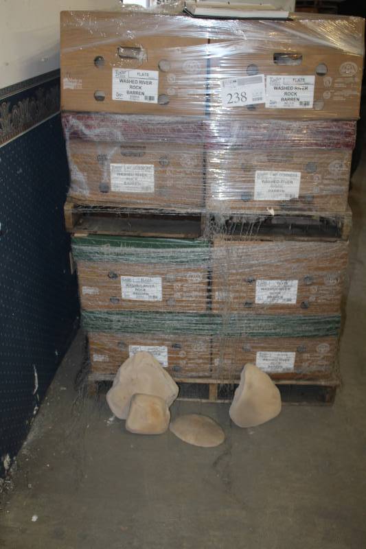 lot 238 image: Boulder Creek Stone Products Boxes of Washed River Rock Barren 90-Degree Corners and Flats