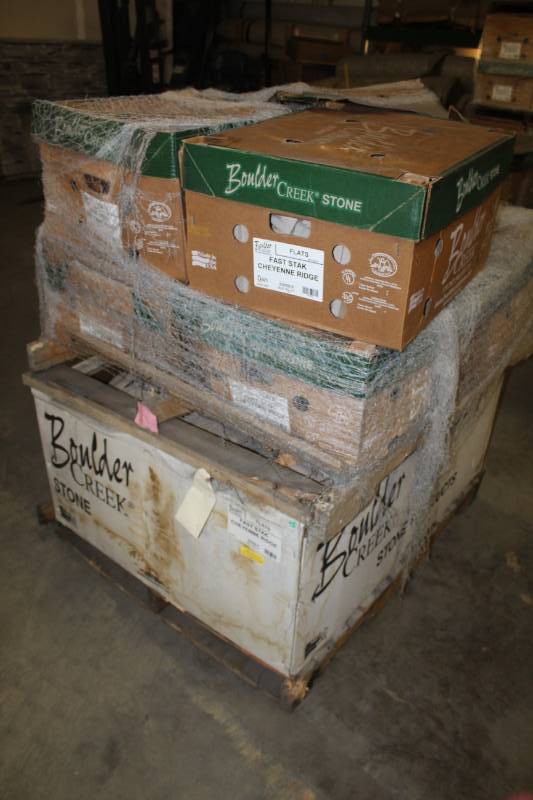 lot 239 image: Boulder Creek Stone Products 1-Pallet PLUS 6-Boxes of Fast Stak Cheyenne Ridge Flats