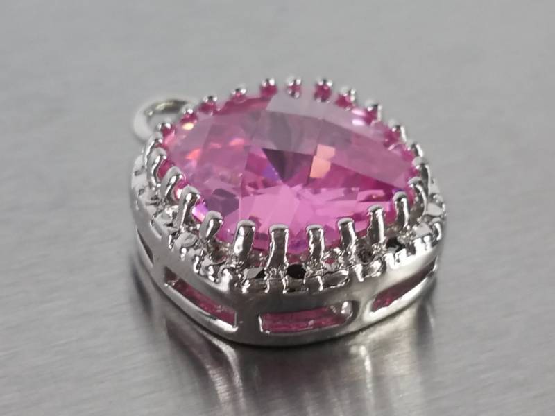 lot 86 image: Beautiful 6CT Pink Sapphire Pendant in Sterling Silver