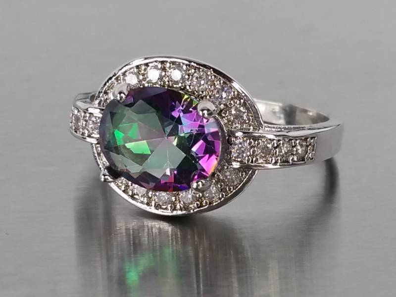lot 96 image: Mystic Topaz Estate Ring in Sterling Silver