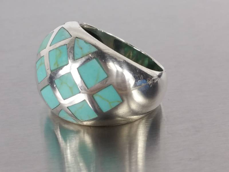 lot 106 image: Inlaid Turquoise Estate Ring