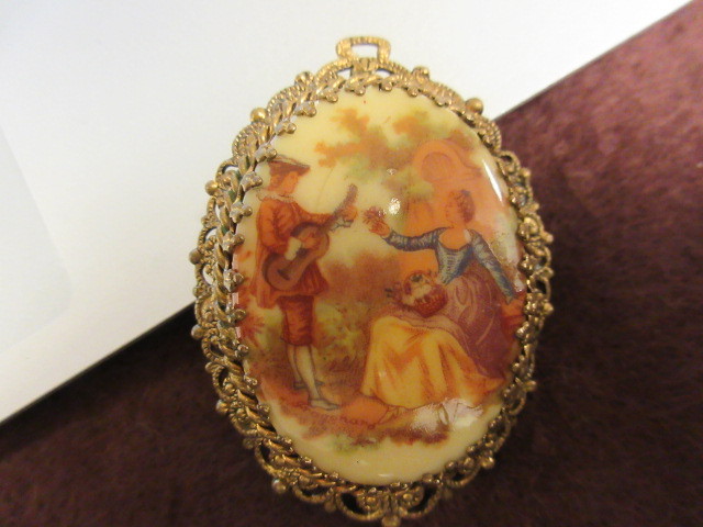FRAGONARD SIGNED BROOCH