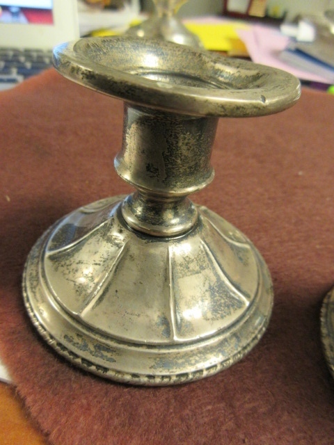 STERLING CANDLE HOLDERS