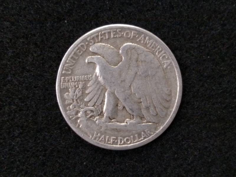 lot 61 image: 1945 D Walking Liberty Silver Half ...