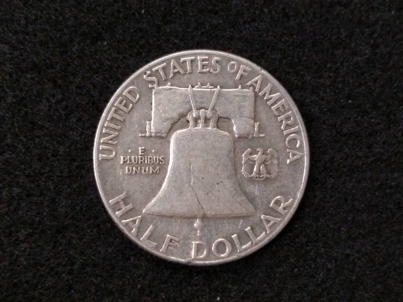 lot 64 image: 1949 Franklin Silver Half Dollar...