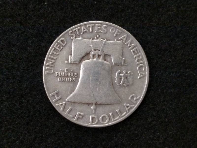 lot 74 image: 1957 D Franklin Silver Half Dollar...