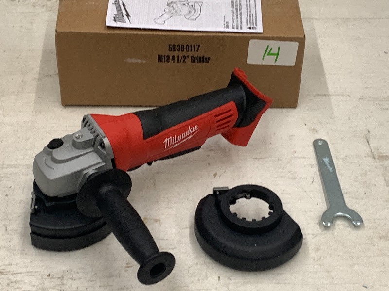 lot 14 image: Milwaukee M18 Cordless 4.5 Grinder