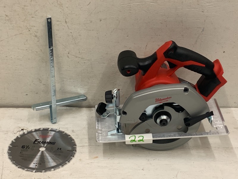 lot 22 image: Milwaukee M18 Cordless 6.5 Circular Saw