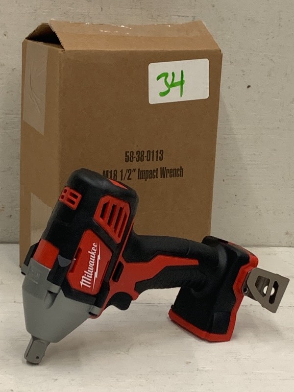 lot 34 image: Milwaukee M18 Cordless 12 Impact Wrench