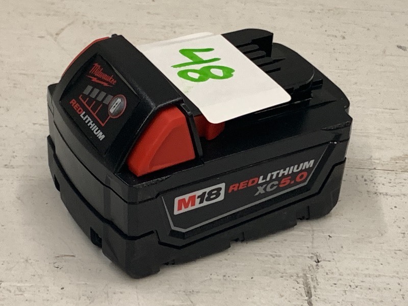lot 48 image: Milwaukee M18 Red-Lithium XC5.0 Battery