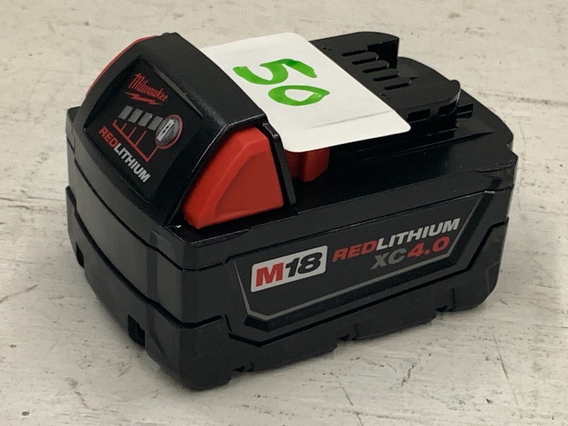 lot 50 image: Milwaukee M18 Red-Lithium XC4.0 Battery
