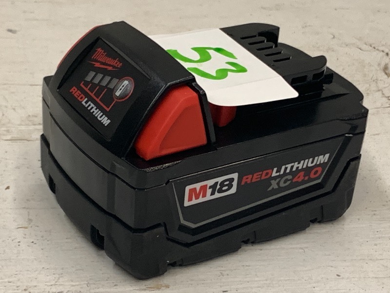 lot 53 image: Milwaukee M18 Red-Lithium XC4.0 Battery