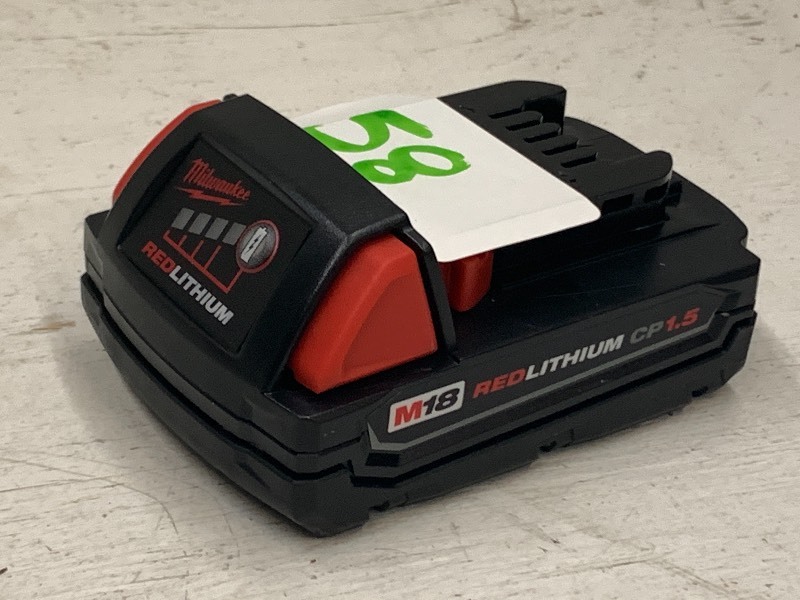 lot 58 image: Milwaukee M18 Red-Lithium CP1.5 Battery