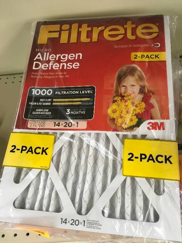 lot 416 image: Filtrete 14x20x1 2 Pack Air Filters, Retail $35.00