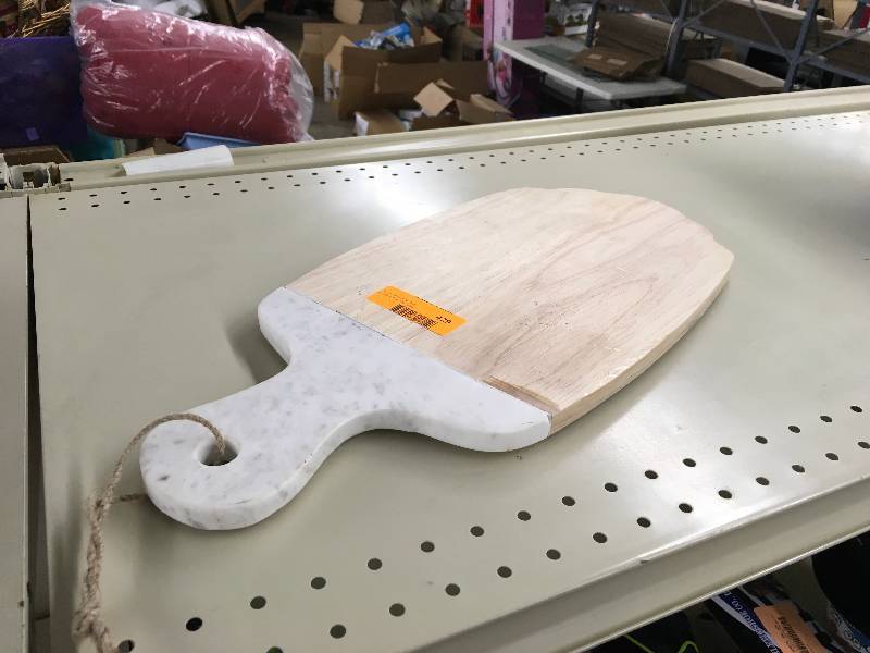 lot 429 image: Threshold Marble & Wood Cheese Board, Retail $19.99