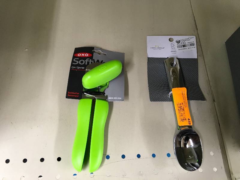 lot 439 image: Threshold Ice Cream Scoop & Oxo Can Opener, Retail $19.99