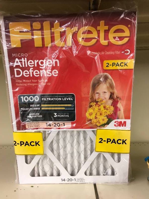 lot 463 image: Filtrete 14x20x1 2 Pack Air Filters, Retail $35.00