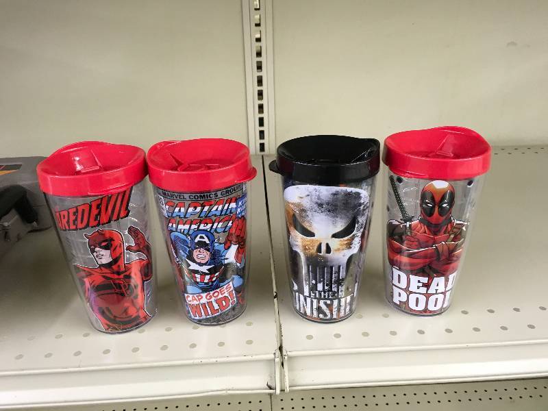 lot 481 image: Marvel Comics 4PK Tumblers, Retail $29.99