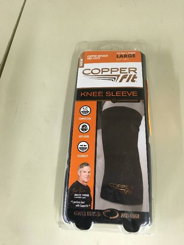 lot 497 image: Copper Fit Knee Sleeve Large, Retail $9.99